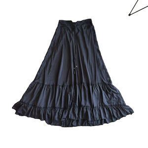 Karma Highway Black Boho Maxi Cottagecore Prairie Skirt OS Full Sweep Whimsygoth